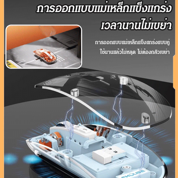 เมาส์ไร้สาย โปร่งใส 2.4G Trimode thumbnail 3