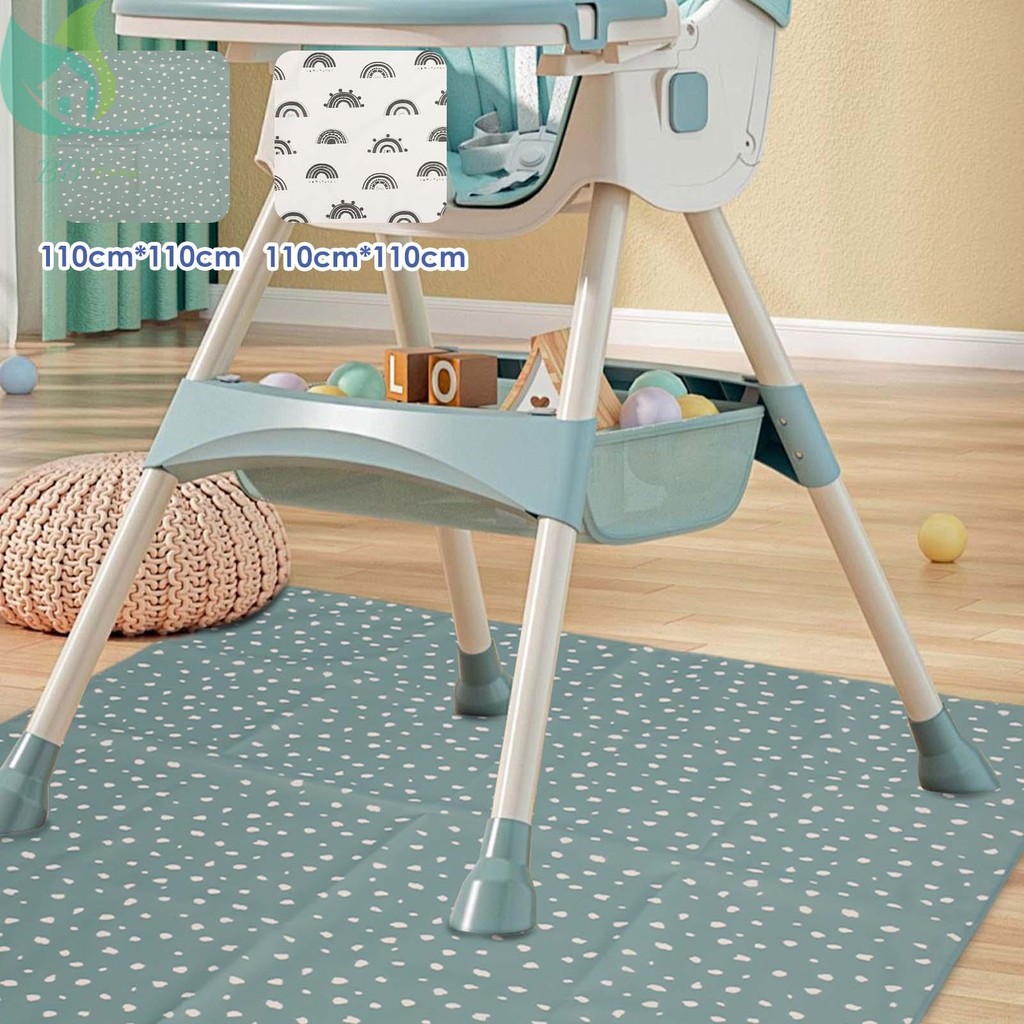 Baby Splat Mat กันน้ํา Splat Mat ล้างทําความสะอาดได้ภายใต้เก้าอี้สูง Splat Mat Anti Slip อาหาร Splash และการรั่วไหลสําหรับใต้เก้าอี้สูง SHOPQJC0311
