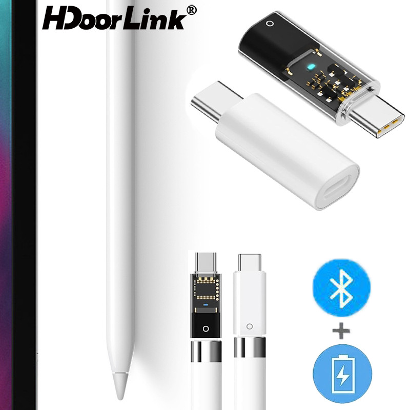 อะแดปเตอร์ HdoorLink USB C เป็น iPencil รองรับการจับคู่และการชาร์จของ IOS Pencil 1st และ Pad 10th Generation Type-C iPencil Charger Connector