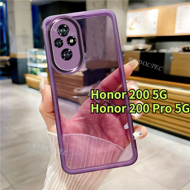 เคส Honor 200 200 Pro 5G 2024 ใหม่สีบริสุทธิ์บางปลอกใส Honor200 Pro Honor200Pro Honor 200Pro กันกระแ