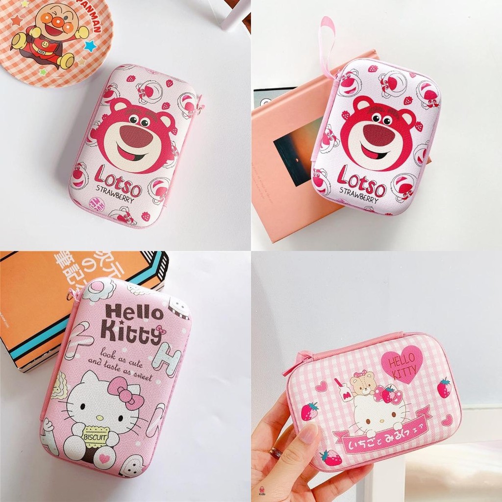 น่ารัก Hello Kitty Water Resistance Power Bank Case Bag PU Leather Multi Function Storage Pouch