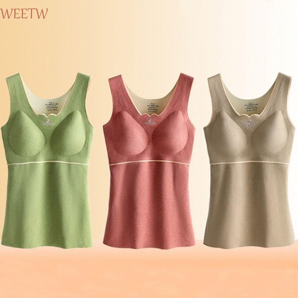 สุดสัปดาห์ ชุดชั้นในสตรีความร้อนยืดหยุ่นบางกับแผ่นหน้าอกฤดูหนาวฤดูใบไม้ร่วงความร้อน เสื้อชั้นในสตรี