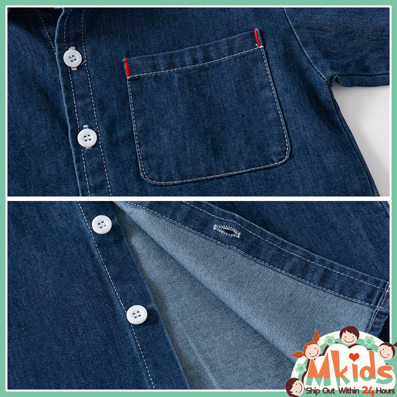 [ส่งจากในประเทศ🚚] เสื้อยีนส์สําหรับเด็กฤดูใบไม้ผลิและฤดูใบไม้ร่วงกีฬาเกาหลีแขนยาวเสื้อลําลองเสื้อแจ็คเก็ตสําหรับเด็ก 2-8ปี - รูปที่ 6