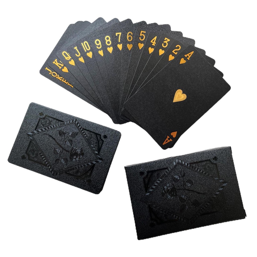 การ์ดโป๊กเกอร์ Creative Black Gold Poker Cool เล่นโป๊กเกอร์พลาสติก PVC กันน้ํา fadzath