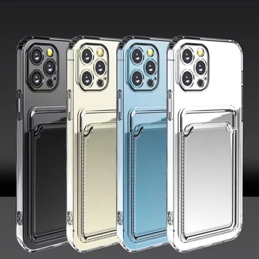ซิลิคอนอ่อนใสผู้ถือบัตรเคสโทรศัพท์สําหรับxiaomi Mi 11i 11X 11T 12T 13 Poco X5 X4 X3 NFC F5 F4 GT F3 C65 M5 M4 M3 Pro Cover