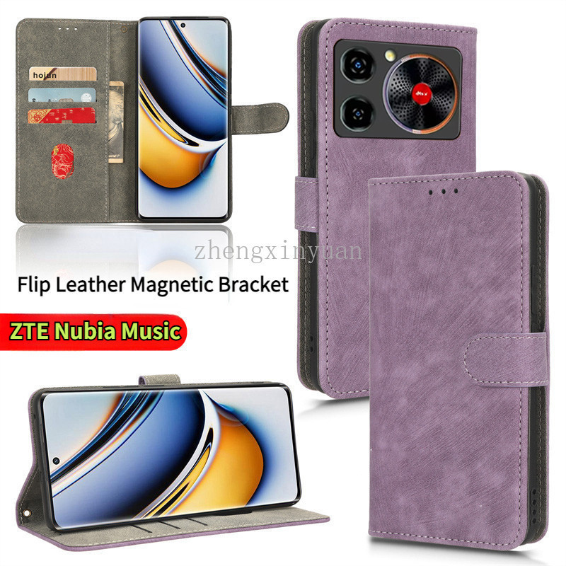 ปลอกสําหรับ ZTE nubia Music 2024 เคสโทรศัพท์หนังแม่เหล็กสําหรับ nubiaMusic ZTEnubia Z2353 4G 5G กันกระแทกปกหลัง