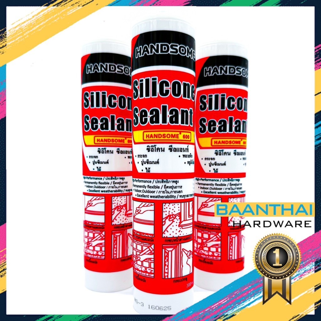 (24หลอด) กาวซิลิโคนหลอด Silicone GP ยาแนว อุดรอยรั่ว กันน้ำท่วม กาวกันรั่วซึม รอยร้าว คุณภาพสูงยืนหยุ่น 300ML