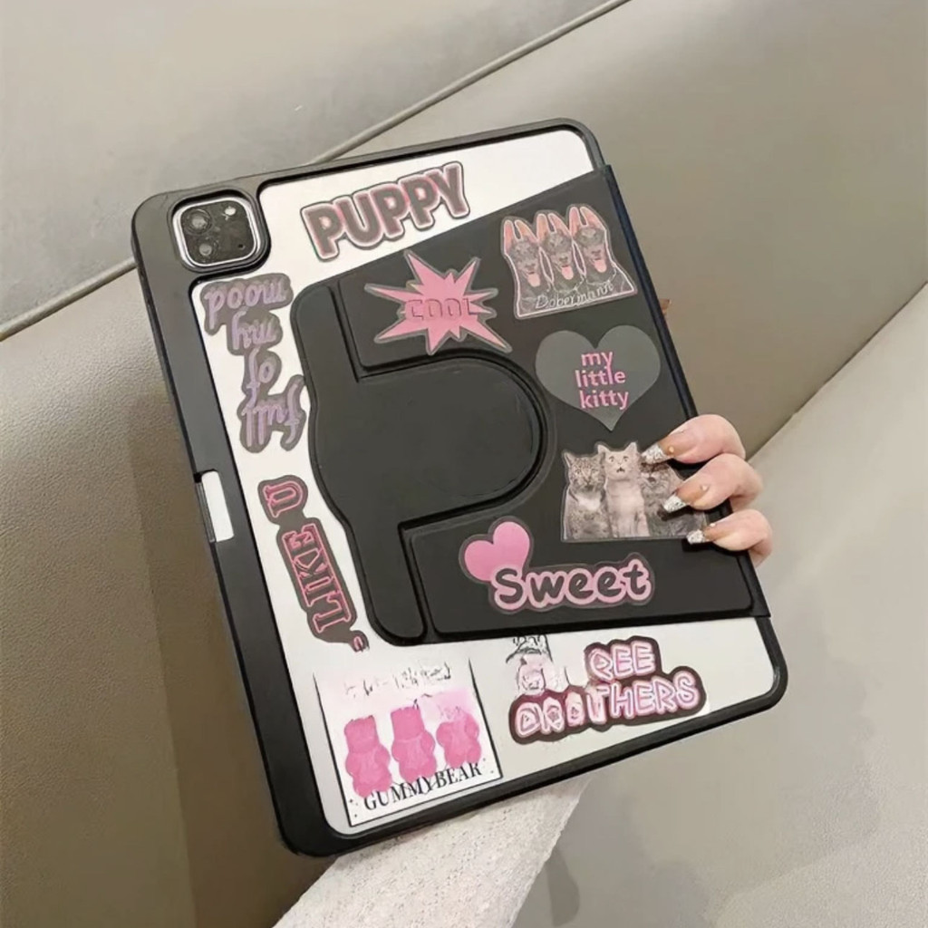 เคสฝาพับ หมุนได้360 องศาหมุน Samsung Tab A9 Plus /Tab A7 lite/Tab S6 lite/Tab S9 FE S9FE เคส หลังโปร่งใส มีช่องใส่ปากกา