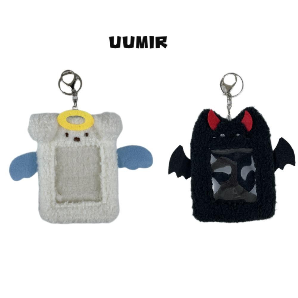 UUMIR ตัวป้องกันการ์ดสุนัขนางฟ้า, ชุดป้องกันรหัสการ์ตูน ที่ใส่โฟโต้การ์ดตุ๊กตา, พีวีซี น่ารักสไลด์ปกกระเป๋าบัตรตุ๊กตาผู้ถือบัตร