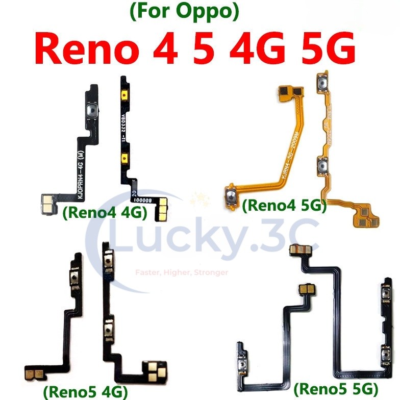 On Off ปุ่มปรับระดับเสียงไฟ Flex สําหรับ Oppo Reno5 4G 5G Reno4 4G 5G สวิตช์กุญแจด้านข้าง Flex Cable