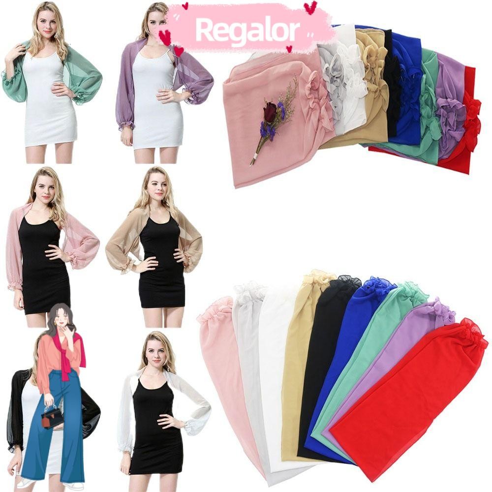 Regalor Raglan ปลอกแขน Lady ผ้าคลุมไหล่ชีฟองเสื้อปรับอากาศมุสลิมผู้หญิง Wraps Up คาร์ดิแกนกิโมโน