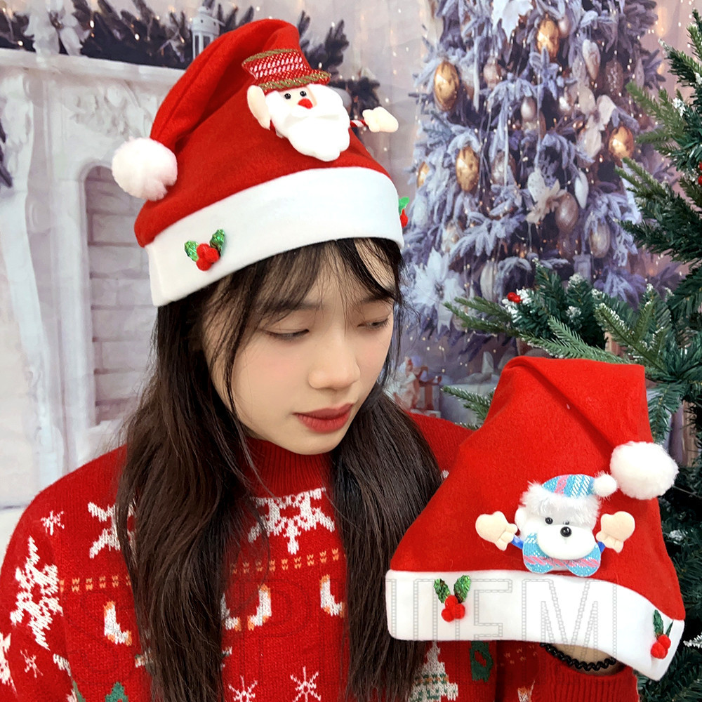 หมวกสุขสันต์วันคริสต์มาส-สโนว์แมน, กวางเอลก์, หมวกซานตาคลอส-ของขวัญวันคริสต์มาสสําหรับผู้ใหญ่, เด็ก-เทศกาลอุปกรณ์ตกแต่งคอสเพลย์-หมวกกันหนาว-การ์ตูน,น่