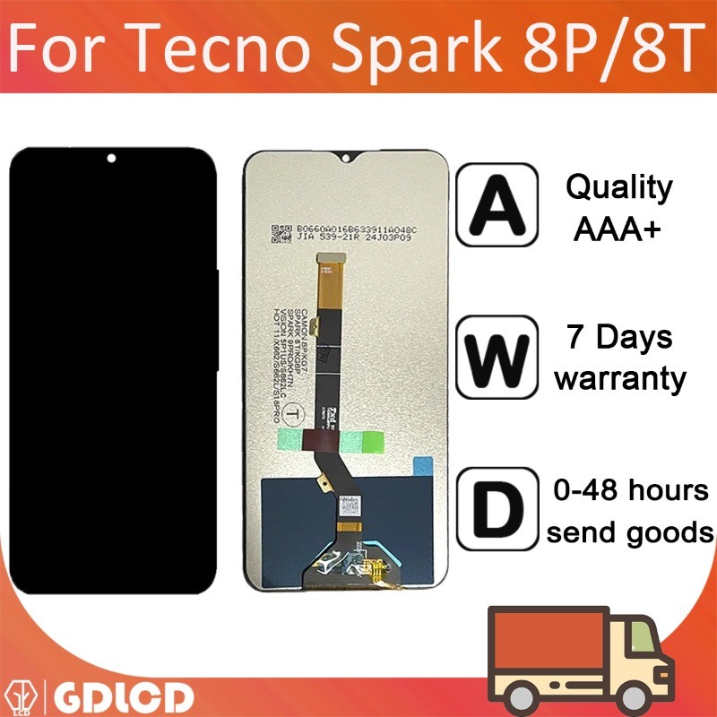 สําหรับ Tecno Spark 8P LCD 8T LCD KG6P KG7H จอแสดงผล LCD Touch Screen Digitizer Assembly เปลี่ยน