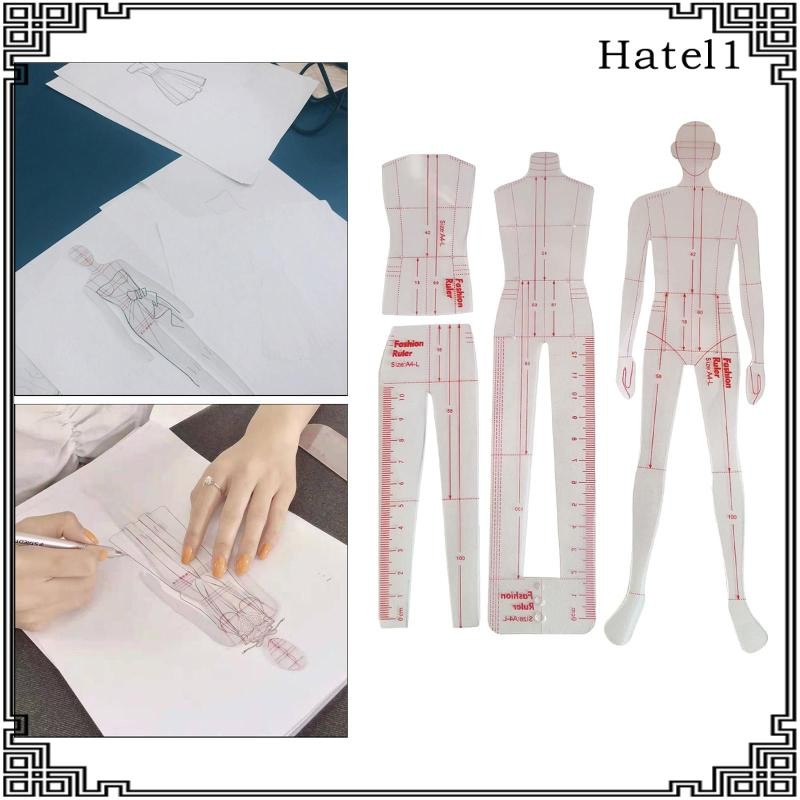 [ฮาเทล] แฟชั่นวาดไม้บรรทัดเย็บไม้บรรทัดเสื้อผ้าทํา การแต่งกาย แฟชั่นภาพประกอบไม้บรรทัดสําหรับกางเกง