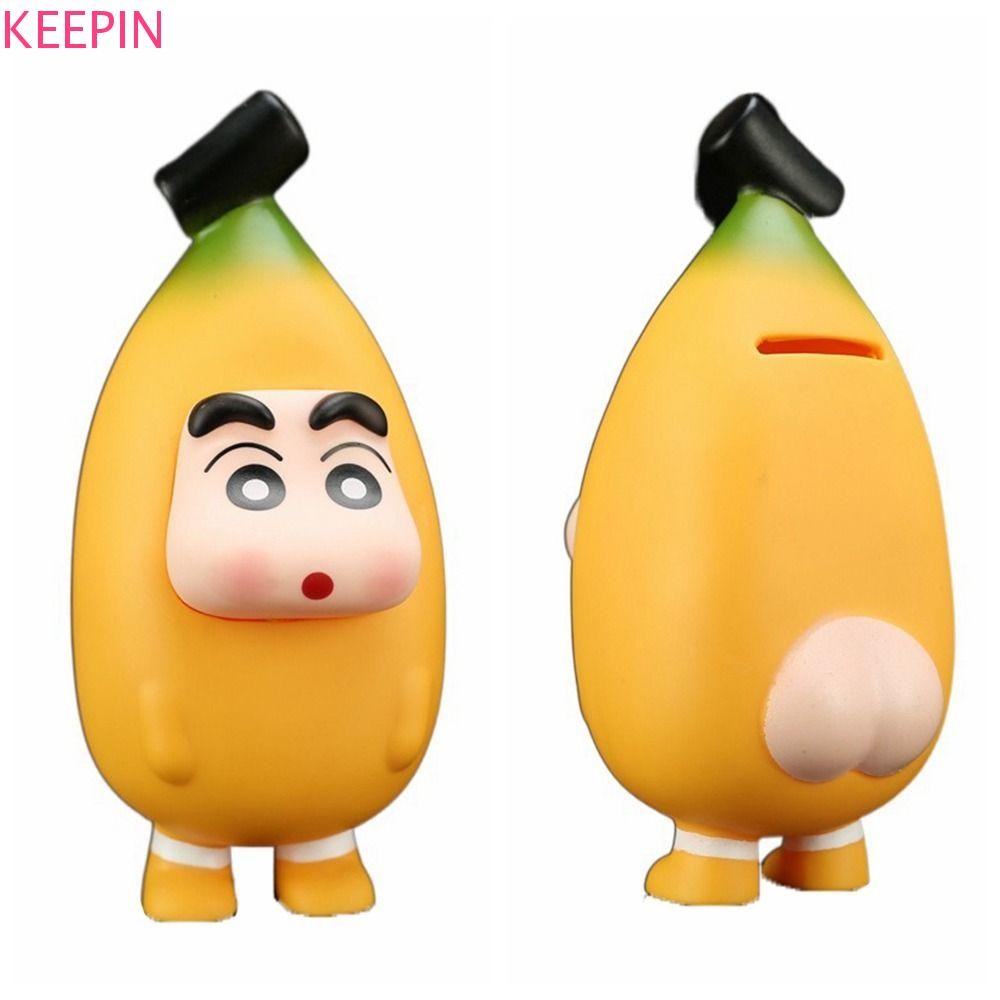 Keepin Fruit Crayon Shin-Chan Piggy Bank,ทุเรียนกล้วยเครยอนชินจังกล่องเงิน,Creative Saving Tank Figure Model Collectible Crayon Shin Chanกล่องเก็บตกแต่งบ้าน