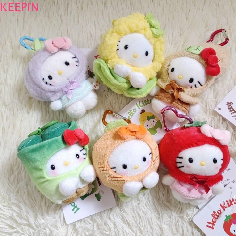 Keepin แต่งตัว KT ของเล่นตุ๊กตา,แต่งตัวตุ๊กตา Kitty ตุ๊กตาพวงกุญแจ,กระเป๋าเป้สะพายหลังตกแต่งอะนิเมะการ์ตูนแมวน่ารัก KT แมวยัดไส้พวงกุญแจเด็กของขวัญ