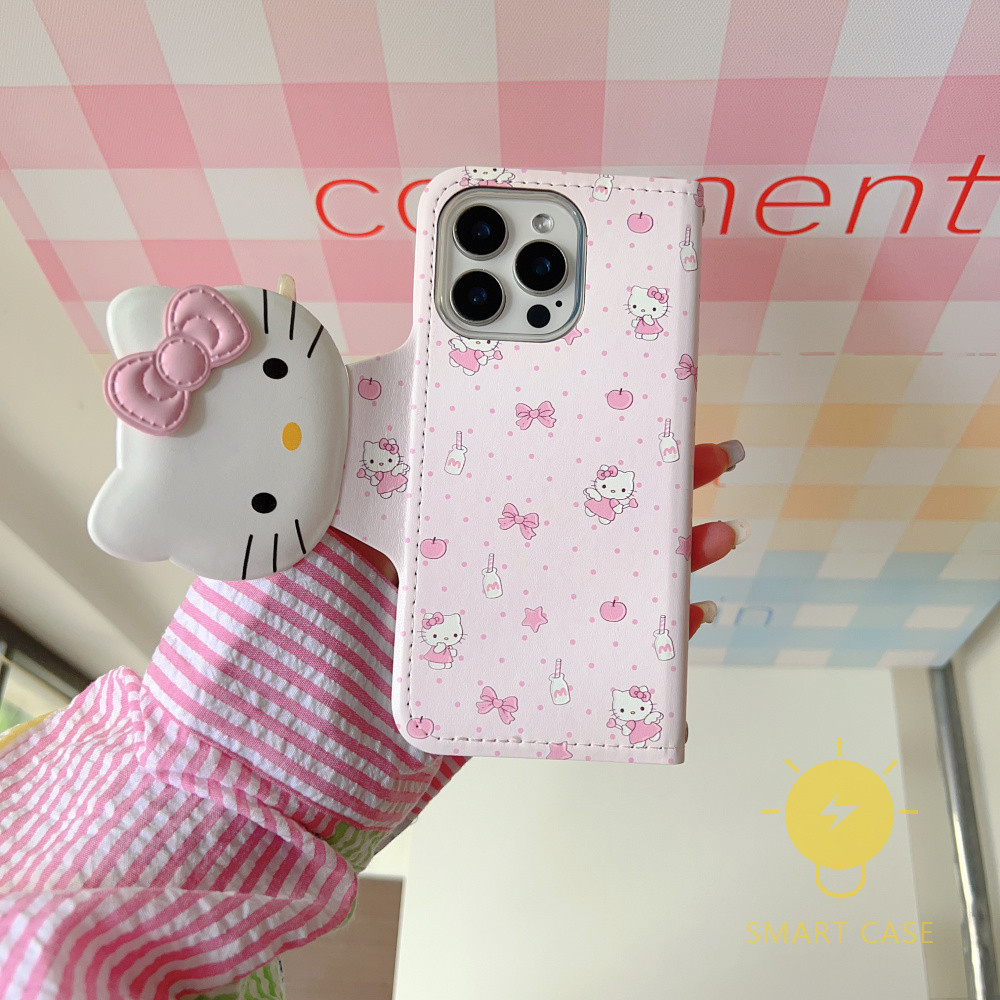 For เคสไอโฟน 13 [Leather Texture Polka Dot Kitty] เคส Phone Case For iPhone 15 Pro Max 14 Pro Max 13 For เคสไอโฟน11 Ins Korean Style Retro Classic Couple Shockproof Protective TPU Cover Shell