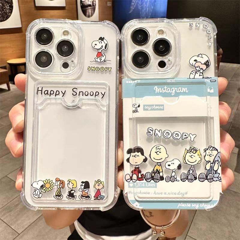SAMSUNG เคสโทรศัพท์สําหรับsamsung Galaxy A55 5G A54 A53 A35 A34 A52 A15 A14 A23 A24 A04 A04E A05 A05S A33 A51 A71 A50 A50 A50Sโทรศัพท์มือถือกรณีน่ารักS Snoopyผู้ถือบัตร