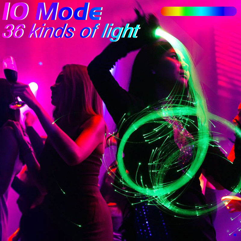 Led Fiber Optic Whip 360° หมุน Super Bright Light Up Rave ของเล่น Pixel Flow Lace Dance เทศกาล Night บรรยากาศ Props สําหรับ Party