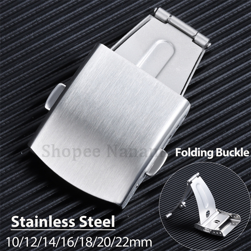 สแตนเลสที่เป็นของแข็งจับมือคู่กดพับหัวเข็มขัด10/12/14/16/18/20/22มิลลิเมตรโลหะผีเสื้อสายนาฬิกาข้อมือหัวเข็มขัดเปลี่ยนนาฬิกาอุปก