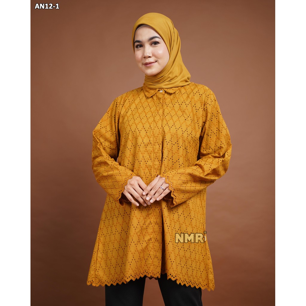 KEMEJA KATUN NMR AN12 เสื้อเชิ้ตผ้าฝ้ายแบบมีรูพรุน (คอปกเสื้อ)