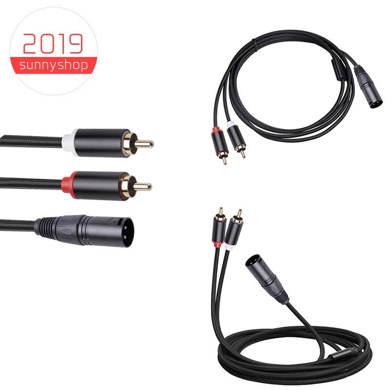 [sunnyshop2019]XLR To Dual RCA Audio Cable A1 XLR Male 3 Pin To Dual RCA Male Plug Stereo Audio Cabl