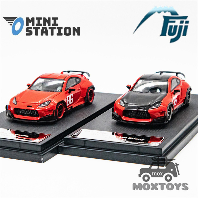 Mini Station x Fuji 1:64 Pandem GR86 ZN8 2022 MF GHOST Livery Red/Reddish สีดํา Diecast รุ่นรถ