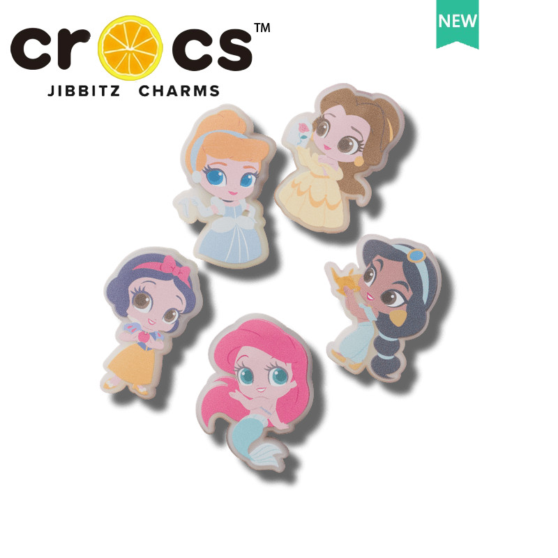 Jibbitz Crocs Charm LED หัวเข็มขัดรองเท้า Lights Up Disney Princess น่ารัก จิ๊บบิท ตัวติดรองเท้า Crocs