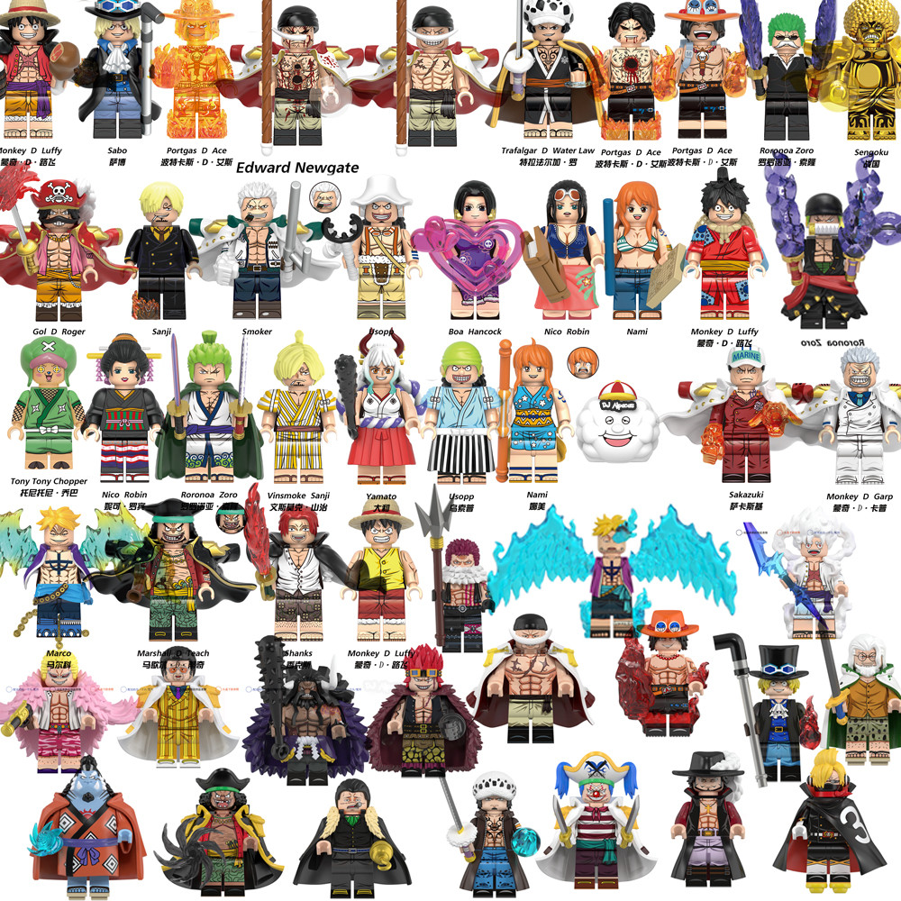 One Piece Building Ace Roronoa Zoro Luffy บล็อกตัวเลข Edward Newgate ของเล่น Shanks Minifigures