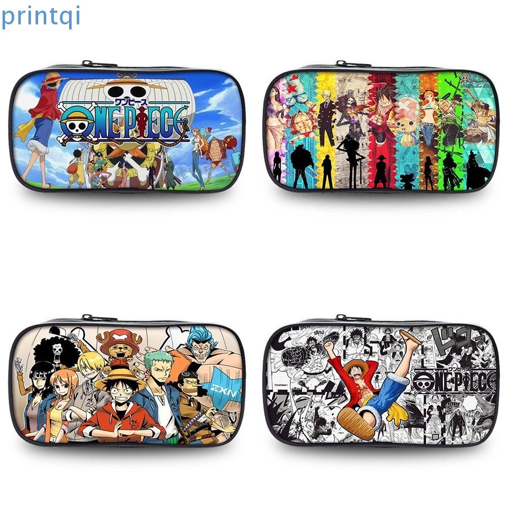 Printqi ดินสอลูฟี่, วัสดุนักเรียนผ้า กระเป๋าดินสอพิมพ์ลายวันพีซ, กระเป๋าเครื่องเขียนของขวัญเครื่องเขียนความจุขนาดใหญ่