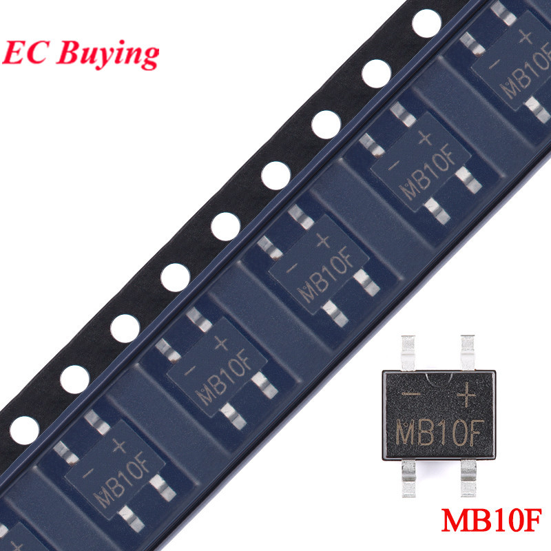50 ชิ้น/10 ชิ้น MB10F MB10 1000V 800mA 0.8A Universal ไดโอดสะพาน Stack Rectifier SMD IC