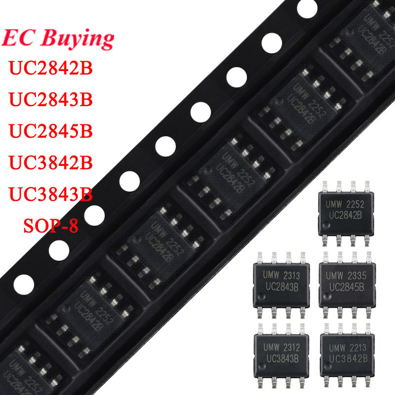10pcs UC2842B 2842B UC2843B 2843B UC2845B 2845B UC3842B 3842B UC3843B 3843B SOP-8 SOP8 โหมดปัจจุบัน 