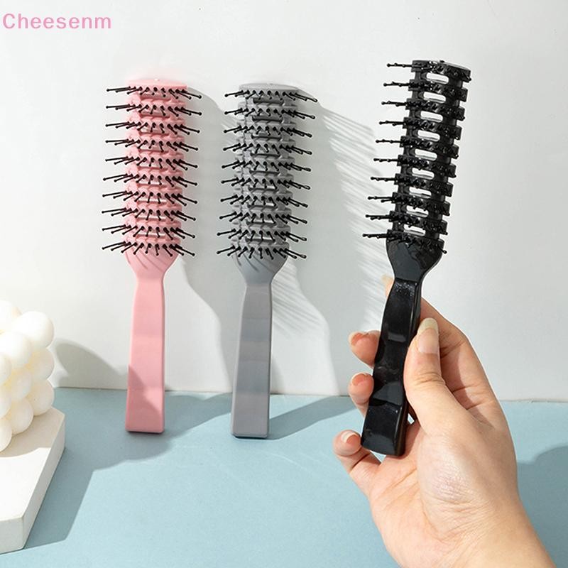 Cheenm ผู้ชายพลาสติก Vent แปรงผม Anti-static หวี Hairdressing Salon ตัดผม Curly Hair Care วิกผมเครื่องมือจัดแต่งทรงผมหวีแปรงเครื่องมือนวด TH