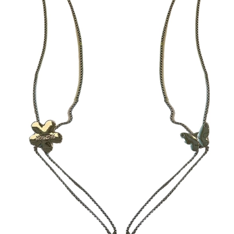 CH * 2PCS สร้อยคอผีเสื้อแฟชั่นจี้สร้อยคอสร้อยคอสร้อยคอโลหะผสม Texture Charm สร้อยคอเหมาะสําหรับทุกวั