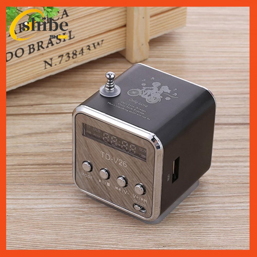 [shibell01.th] Td-v26 Mini Radio FM ลําโพงพกพาดิจิตอลพร้อมตัวรับรองรับการ์ด TF