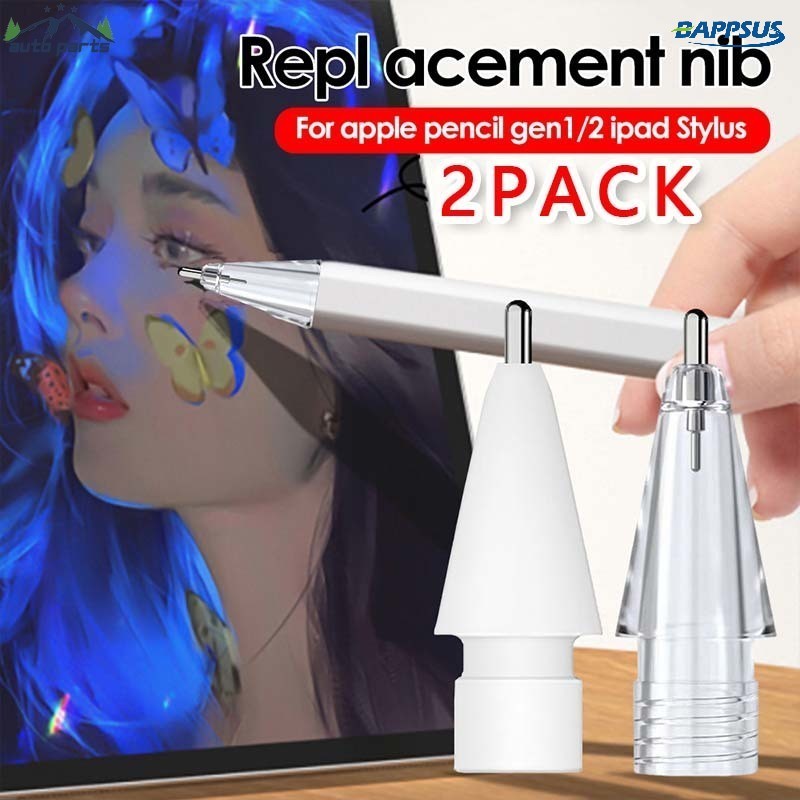 2pcs สําหรับ Apple Pencil 1/2 - การควบคุมที่แม่นยํา Fine Point Tip - เปลี่ยนสําหรับเคล็ดลับ iPencil - ไม่มีการสึกหรอ อัพเกรด โปร่งใส - 0.6 มม.ปากกา Stylus อะไหล่ Nib