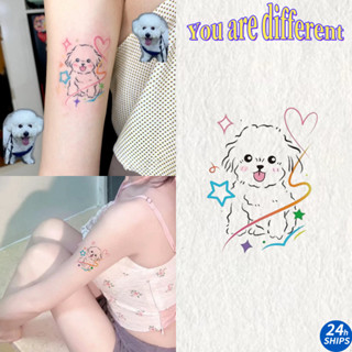 สีขาวตุ๊กตารูปแบบสักน่ารักสาวแขนสักสติกเกอร์รอยสักกันน้ําติด…