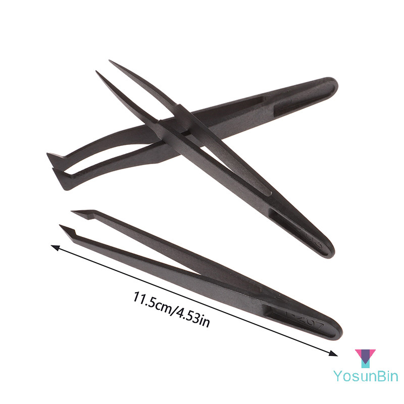 Yosunbin] 1 PC เครื่องมือซ่อมนาฬิกา Antistatic แหนบคาร์บอนไฟเบอร์ตรง El ที่จับพลาสติกติดตั้งแหนบทํางานสําหรับช่างซ่อมนาฬิกาใหม่