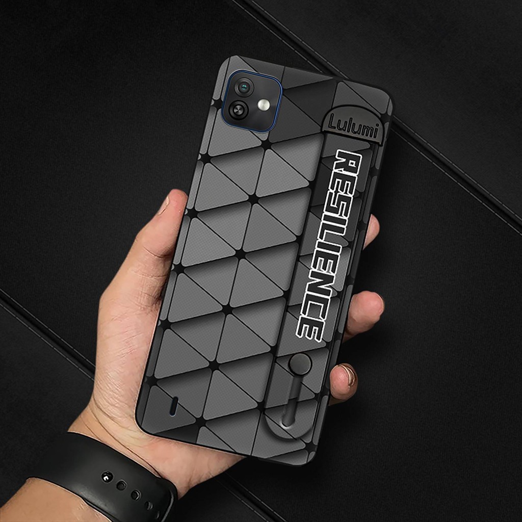 ผู้ใหญ่ Anti-knock เคสโทรศัพท์สําหรับ Wiko Y82 Kickstand เรขาคณิต Soft กรณีซิลิโคนสีธรรมดาง่ายสายรัดข้อมือ Dirt-proof