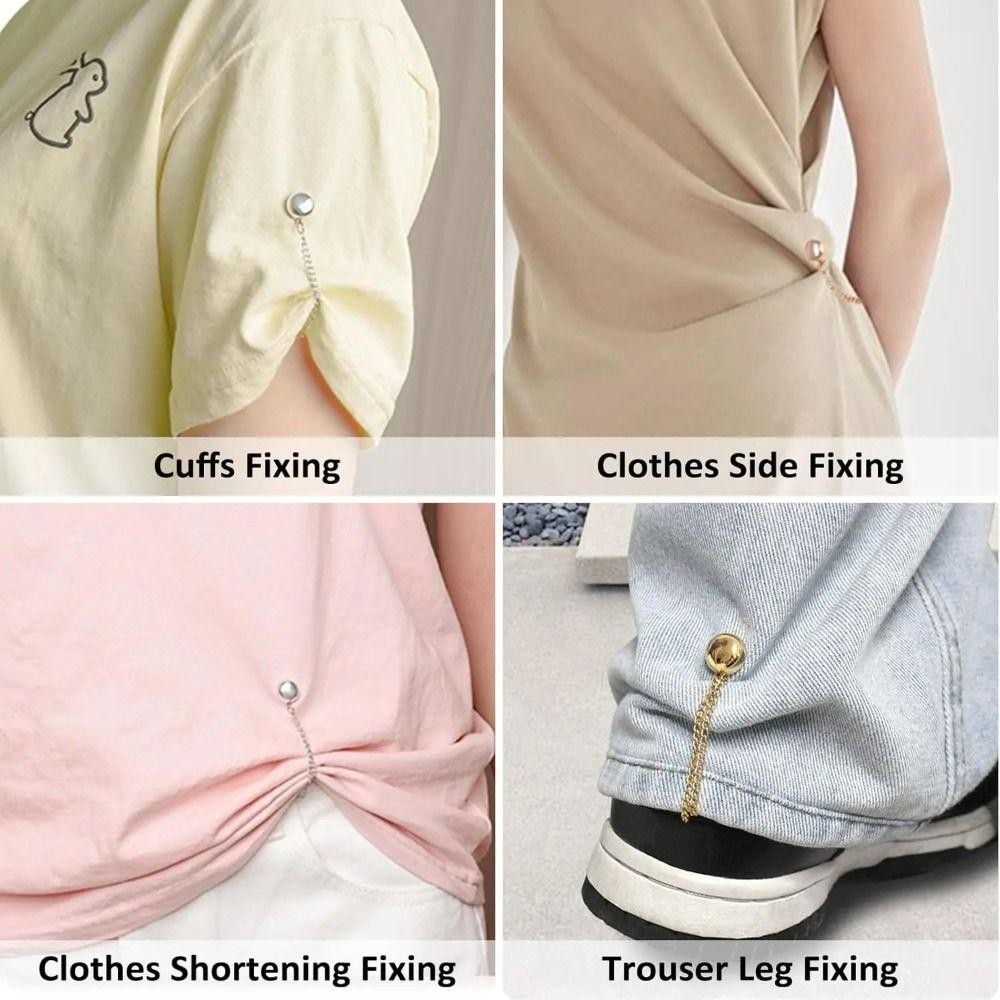 Desmondri คลิปหนีบเสื้อผ้าแม่เหล็ก, ปุ่มโลหะ Shorten คลิปหนีบกางเกง, อุปกรณ์เสริมเสื้อผ้า Multi-Function เอวหัวเข็มขัด Non-hole ขา Cuff Fixing Pin กางเกงยีนส์ - รูปที่ 6
