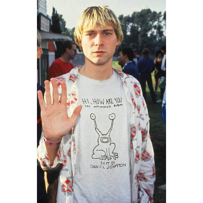 ((ผ้าฝ้ายแท้พร้อมสต็อก) เสื้อยืด hi How Are You Nirvana Kurt Cobain Cobain Cobain พิมพ์แขนสั้น