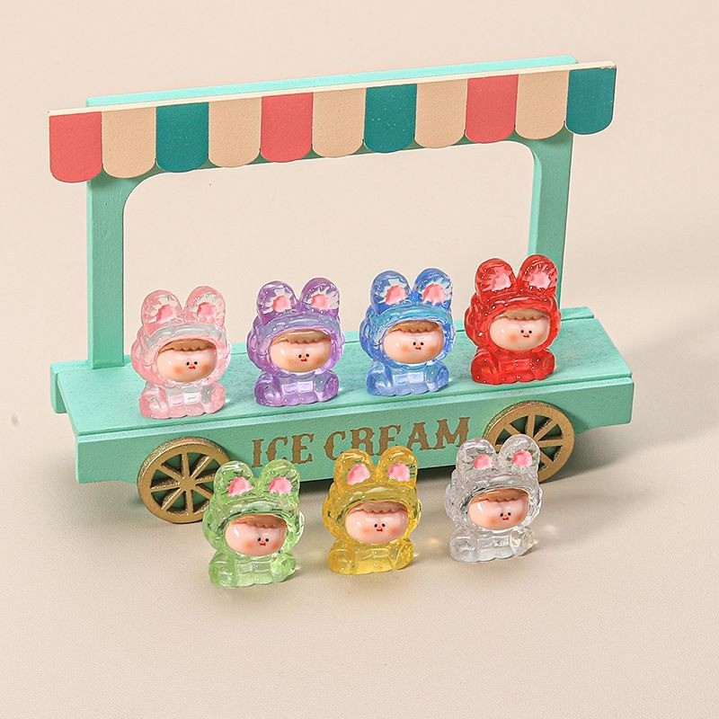 น่ารัก Mini Lilith Electroplating Ice สีโปร่งใสหัตถกรรม DIY บ้านบอนไซตกแต่งอุปกรณ์ตกแต่งรถ