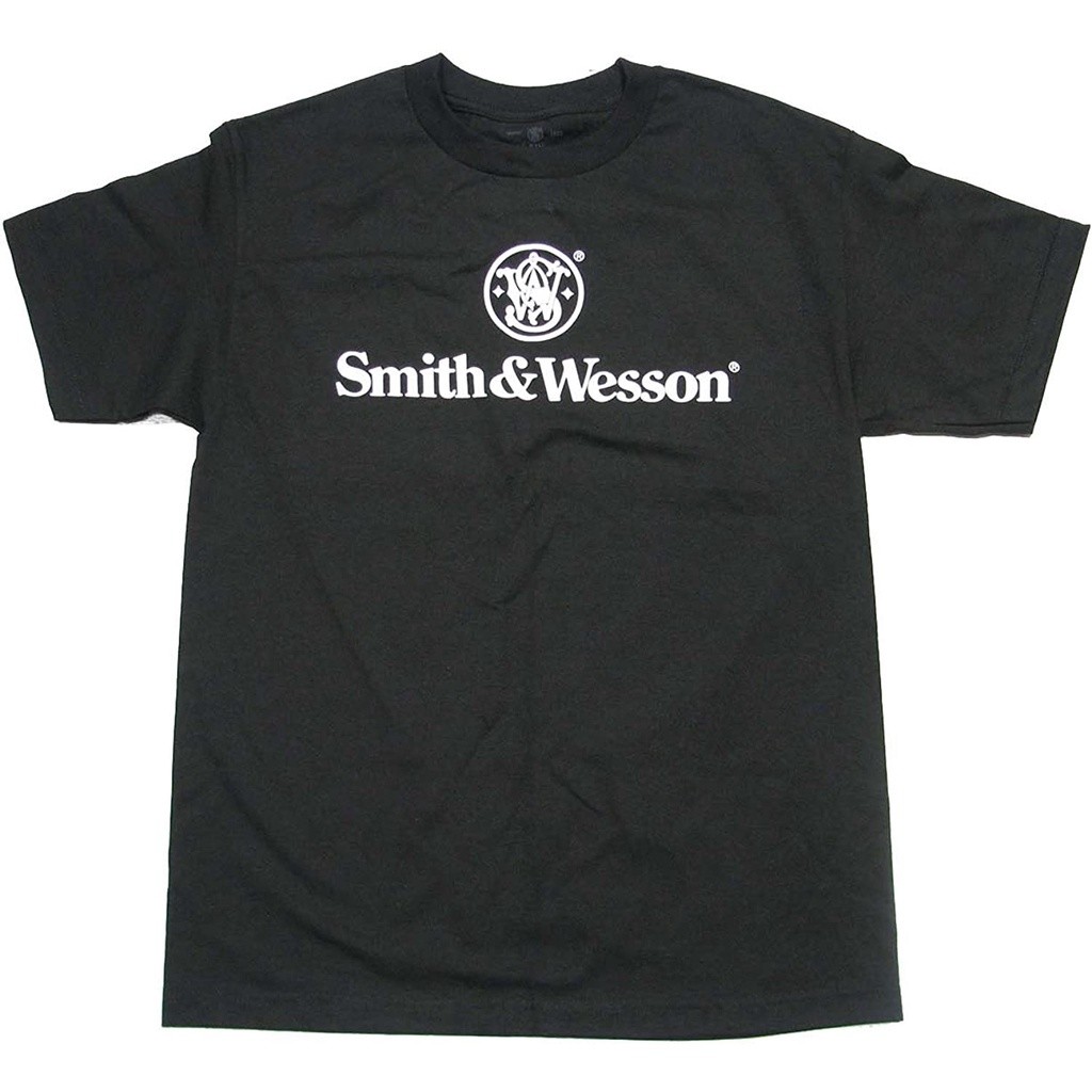 เสื้อยืดแขนสั้นลําลอง คอกลม ผ้าฝ้ายแท้ พิมพ์ลาย Smith & Wesson แฟชั่นสําหรับผู้ชายSIZE S-5XL