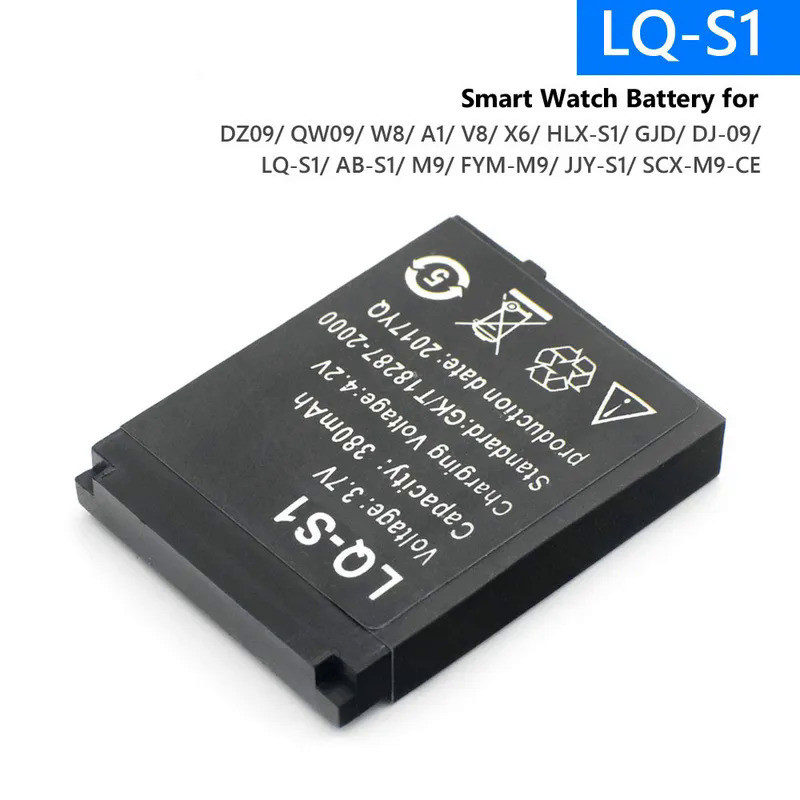 GTF Durable Smart Watch Battery LQ-S1 3.7V 380mAh lithium Rechargeable Battery For Smart Watch QW09 