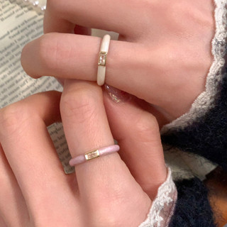 สุภาพสตรีเกาหลี Cube แหวนเรขาคณิต Rhinestone แหวนโลหะผสม