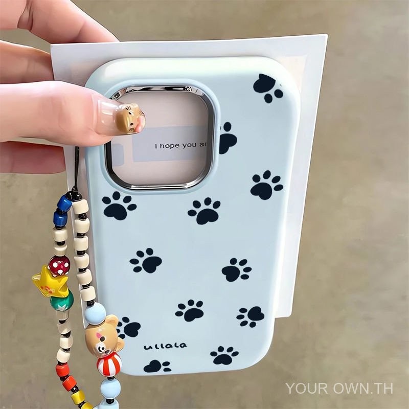 พิมพ์อุ้งเท้าสุนัขแบบเต็มหน้าจอเหมาะสำหรับเคสโทรศัพท์มือถือ Apple 12 14/15/11กรอบโลหะ iphone13pro 78P