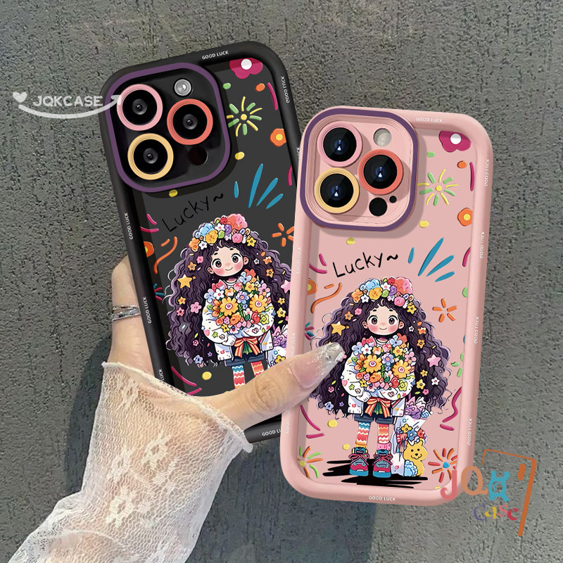 เคส สาวสวย ตลกดี น่ารักจัง Vivo Y16 Y12  Y02 Y27s Y20 Y27 Y36 Y15 Y17s Y17 Y21 Y91 V27 Y30 Y11 V29 Y35 V25 ดอกไม้ เคส