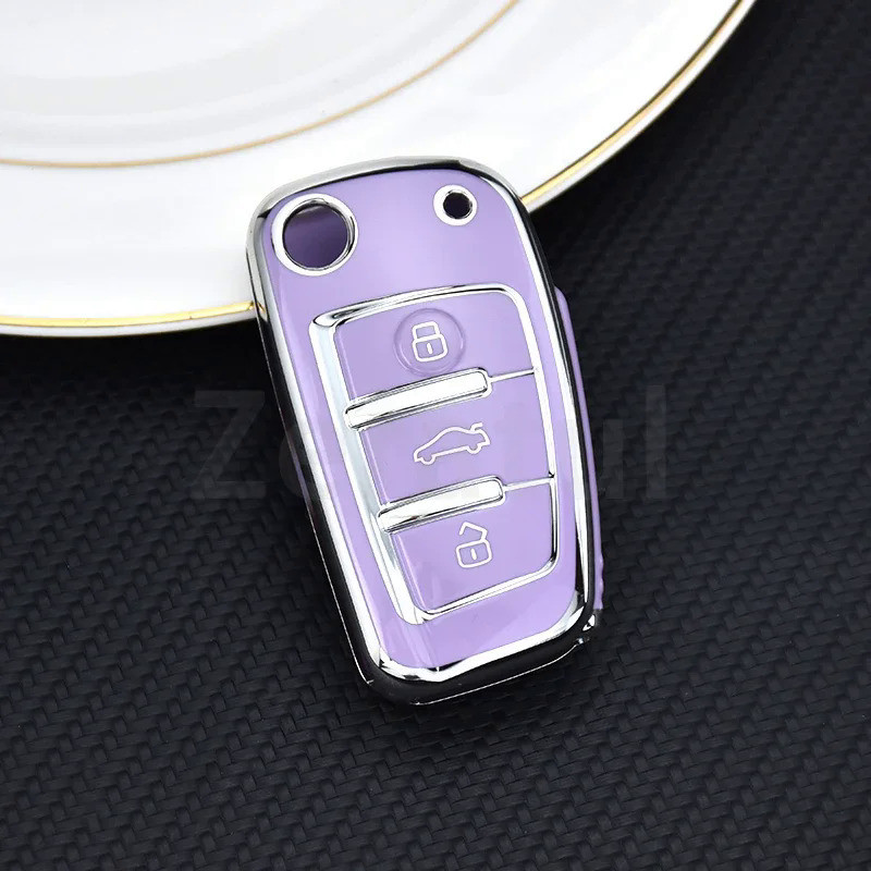 For Audi A1 A3 A4 A5 A6 A7 Q3 Q5 S6 B6 B7 B8 C6 8P 8V 8L TT RS Car Shell Fob Holder Protector TPU Fo