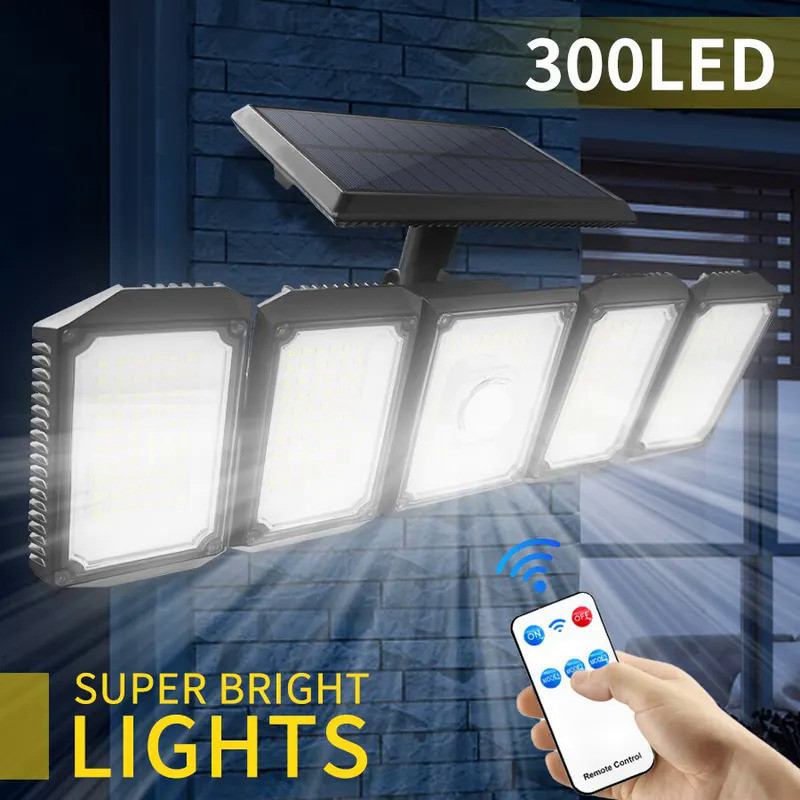 300 LEDs Solar Lights Outdoor Garden Lights LED Motion Sensor Yard Wall Lamp Waterproof Powerful Sol