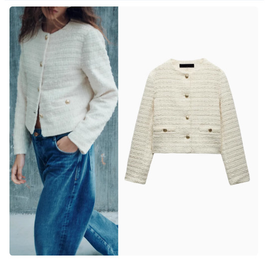 Zara สินค้าใหม่ เบลเซอร์เนื้อสั้น 3046251